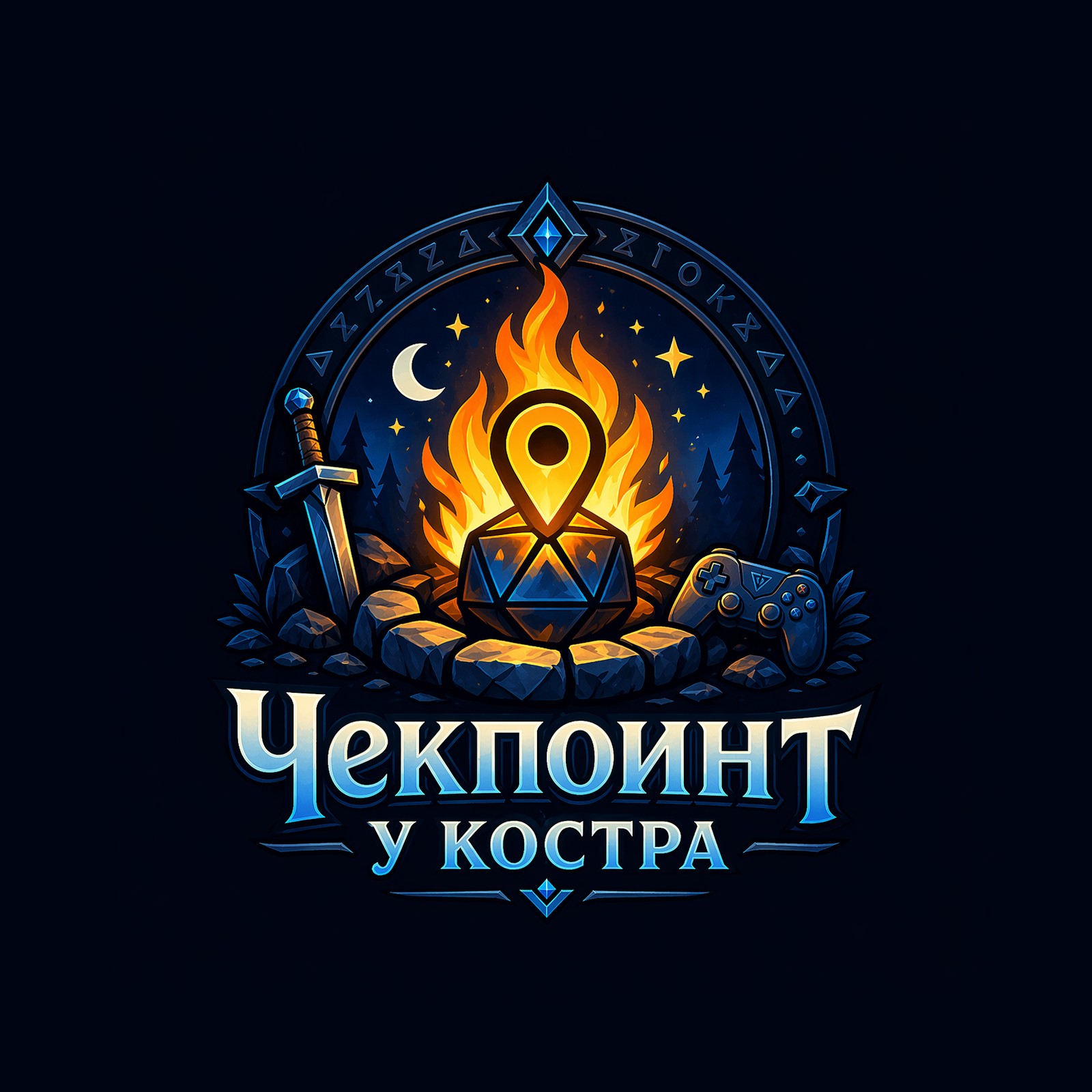 Логотип игроклуба Чекпоинт у костра